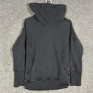 Lululemon Sweatshirt Womens‎ Large? Black Scuba Funnel Neck Zip Pockets Pullover